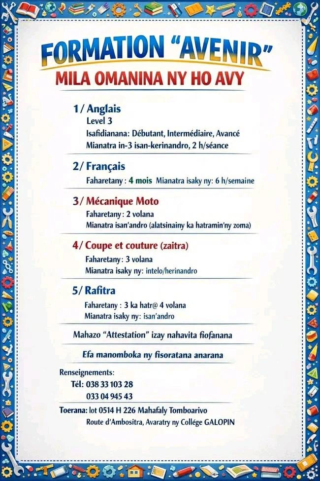 Annonce Formation TAHALA AVENIR